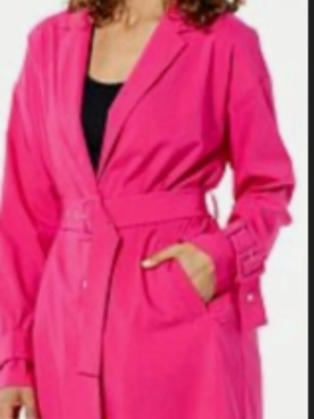 Hot Pink G by Giuliana Raincoat Trench Coat - Size Large NWT